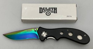 New Duluth Trading Company Folding Pocket Knife With Multi Colored 3 12 Blade