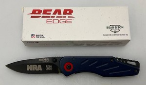 New Bear Edge NRA Themed Folding Pocket Knife 2 12 Blade