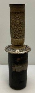 Heavy Casted Metal Reversible Cemetery Headstone Vase