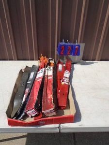 Assortment of lawn mower blades. As shown.