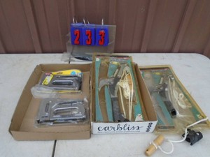 Staplers & pruning saws. As shown.