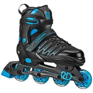 Roller Derby Custom Adult In-Fit Skates - BlueBlack 9-12 Adjustable, Padded Boot Shaft