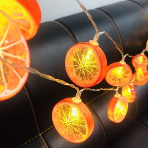 FUN DAY ORANGE TWINKLE STRING LIGHTS, 10 LIGHTS SHAPED AS ORANGE SLICE
