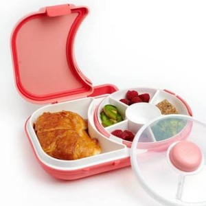 GoBe Kids 2-in-1 Bento Style Lunchbox with Small Snack Spinner Flip - Pink