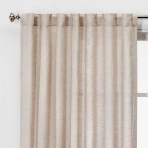 1pc 54x84 Light Filtering Linen Window Curtain Panel Cream - Threshold Modern Beige, Rod Pocket, OEKO-TEX Certified