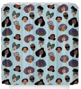 2 Black Hair Magic Shower Curtain Art by Dorcas Creates Magbadelo Society6