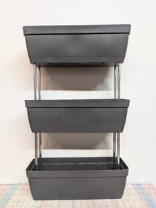 Set of 3 Tiered Window Box Planters in Black