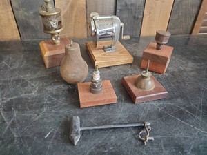 Super interesting Collection of Antique Items on Wood Stands