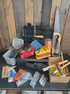 Large Collection of Woodworking Tools, Saws, Boxes, & More