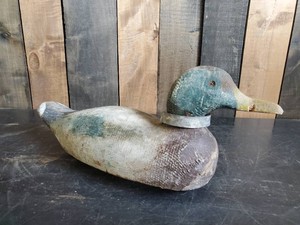 Antique Wood Carved Mallard Duck Decoy