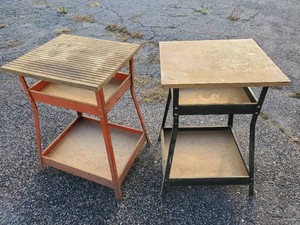 2 Solid Metal Work Tables  Hirsh and Ironhorse