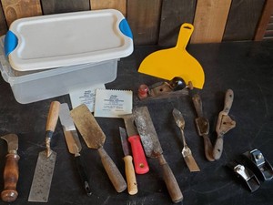 Large Lot of Scrappers Putty Knives and Wood Planes
