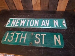 2 Vintage Street signs one embossed