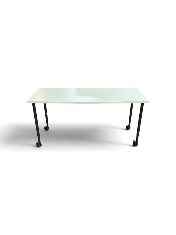 white rectangular mobile training table