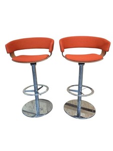 Set of 2 Allermuir Mollie Mid-Century Modern Swivel Bar Stools Retail $2044