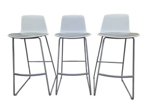 Set of 3 Steelcase Coalesse Enea Lottus Bar StoolWhiteGray Retail $1100