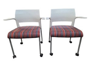 Set of 2 Steelcase Move Ergonomic Rolling Guest  Chairs Retail price $699