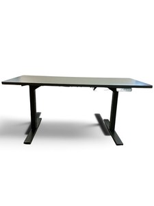 Black on black sit stand height adjustable power desk Retail price $1899