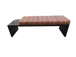 Modern Upholstered Striped Bench  Lobby Seating Retail $899
