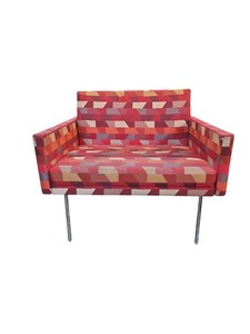 Herman Miller Geiger Tuxedo Lounge Chair  Mid-Century Modern Geometric Pattern Retail price $4500