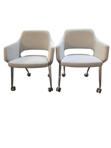 Set of 2 Arcadia Flirt GuestOffice Chair - Fixed Seat with Casters - Light GrayRetail price $2000