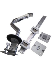 Humanscale M8 Dual Monitor Arm with Crossbar - Polished Aluminum & White