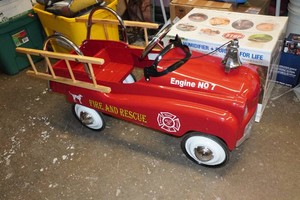 Vintage Toy Metal Pedal Fire Engine