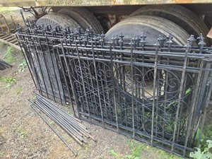Lot of Metal Fencing Panels and Posts approx 3 high and 4 wide