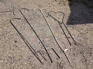 Metal Shepherds Hooks and Heart-Shaped Garden Stake