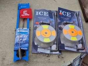 Blue Ice Tip-Up and 2 Glow Rattle Reel