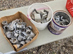 Lot of Fence Hardware including Clamps and Brackets