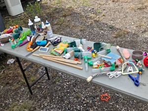 Lot of Bird Supplies and Accessories including Wild Harvest Sanded Perch Covers, Brushes, and Bird Toys