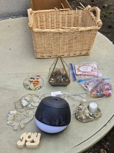 Wicker Basket, Decorative Items, and Accessories Lot