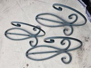 Set of 4 Decorative Metal Wall Hooks with Scroll Design
