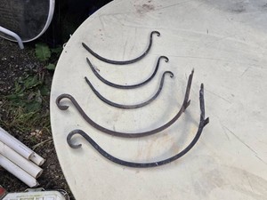 Set of Five Wrought Iron Plant Hangers