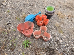 Lot of Planters and Pots with Watering Can