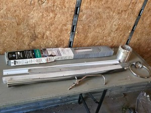 Lot of Home Improvement Items including Vinyl Blinds, Bathroom Fixtures, and Accessories