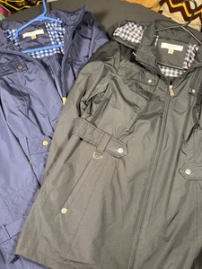 2 Liz Claiborne Ladies 34 Length JacketsBlack & Blue 2 Pack combo