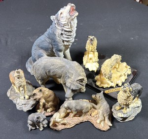Wolf decor lot of 8 figurines Howl your worries away - Eva Mendez