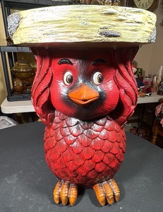 Cardinal Solar Powered Lighted Outdoor End Table  Unbelievably Adorable 