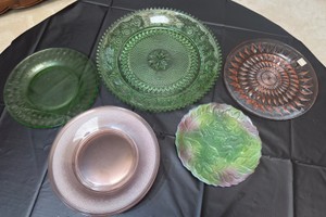 Colored Glass plate lot of 10