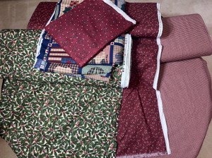 Christmas themed fabric lot  everything pictured