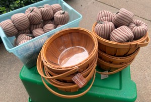 BRAND NEW Basket & Fabric Apple decor craft lot