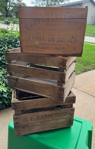 VINTAGE Wood crate lot of 3 Advertising on 2