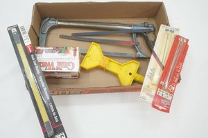 hacksaw and blades, Gulf Wax, string liner