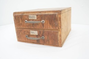 2 drawer wood cabinet with buff pads 11 12 x 14 x 7 12