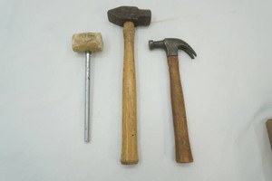 claw hammer, 3# cross peen hammer, rubber mallet