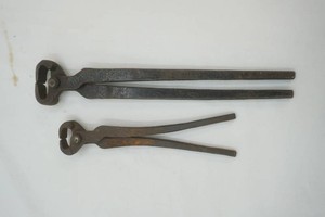 2 vintage farrier nipper tools 10 and 14