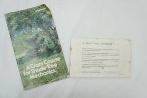 vintage Chevrolet Owners Manual and 1977 Stewart Warner Shade Tree Mechanics booklet