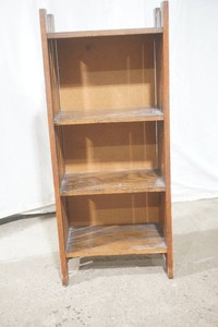 Mission style oak open bookshelf 18 x 12 x 42